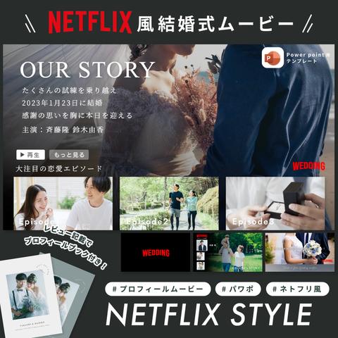 ネトフリ風プロフィールムービー 【NETFLIX STYLE】/ 結婚式ムービー / 自作 / テンプレート / パワポ