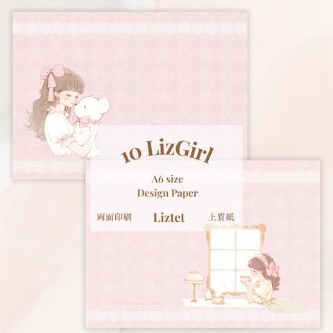 10 LizGirl 両面 A6 デザインバラメモ 2種類 24枚set