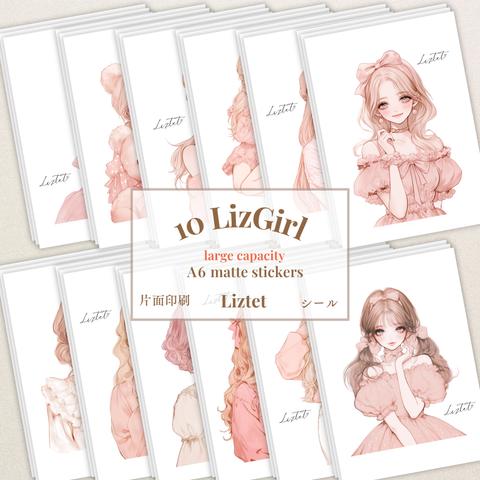 10 LizGirl  大容量 A6 マットステッカー 12種類set