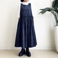 サイドリボンのジャンパースカート * コーデュロイ　Navy * 　