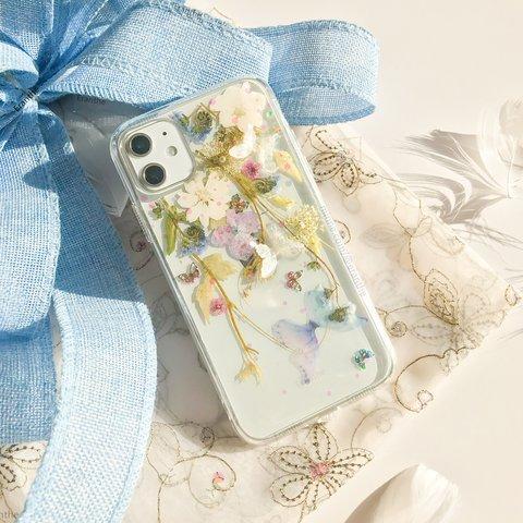 フレッシュな香りが漂う 押し花 スマホケース 全機種対応 iPhone Xperia Galaxy AQUOS