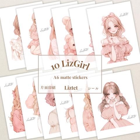 10 LizGirl  A6 マットステッカー  12種類set